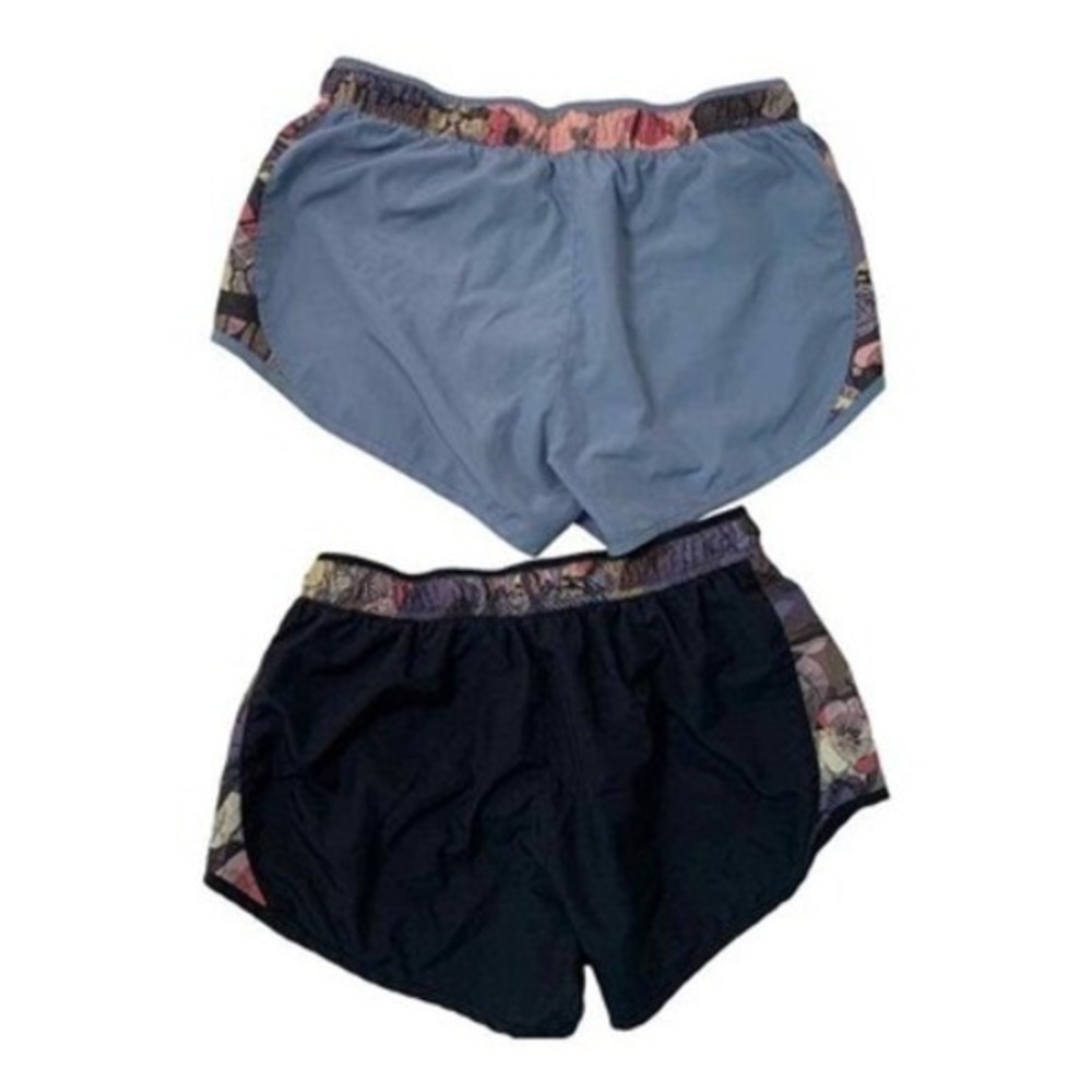 Nike Womens Tempo Luxe Icon Clash Running Shorts Floral Black Blue 2 Pack